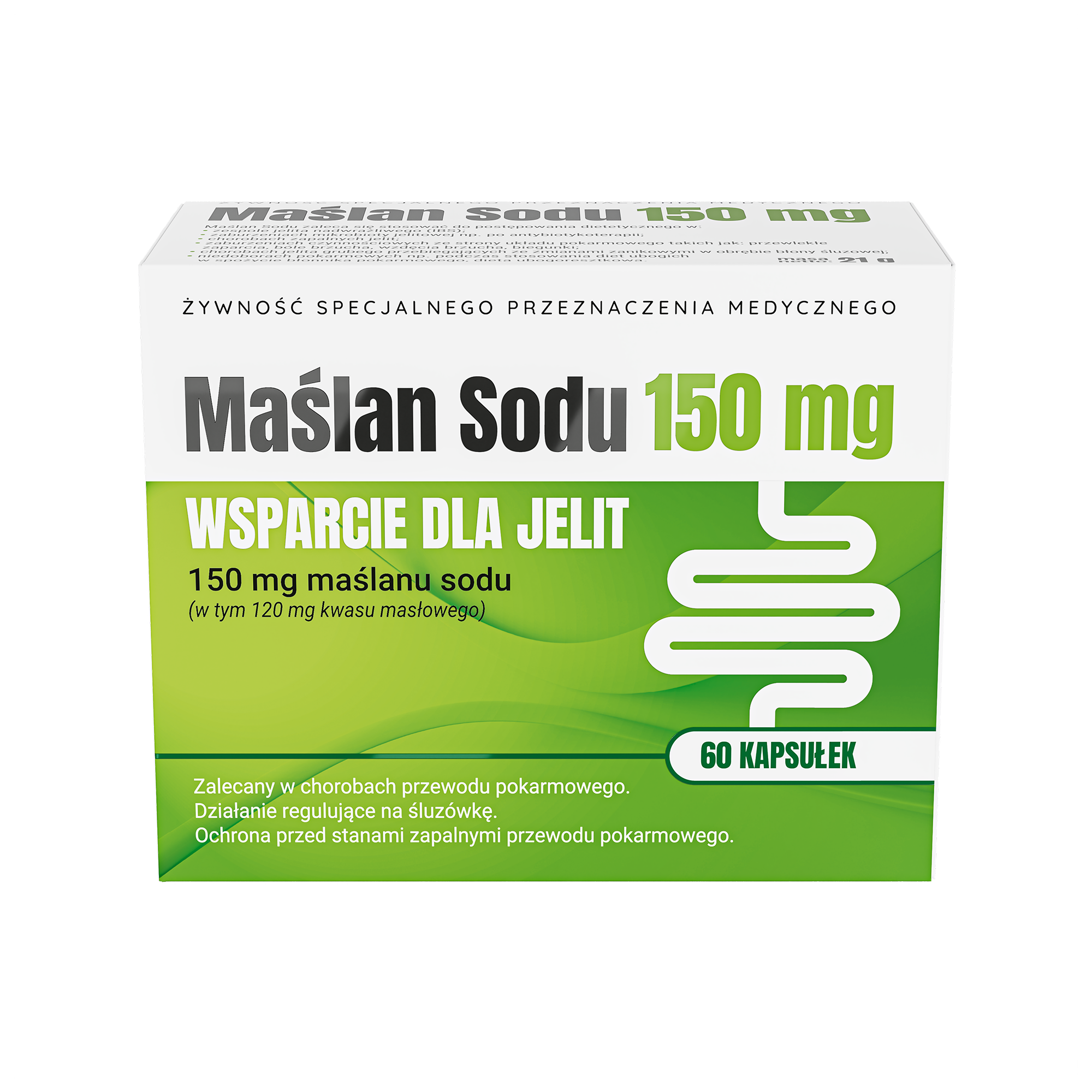 Maślan Sodu, 150 mg, kapsułki, 60 sztuk