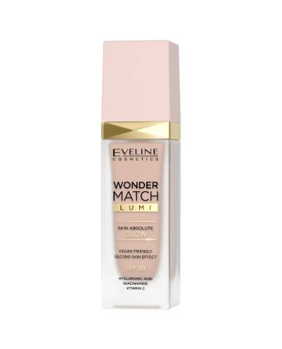 EVELINE Wonder Match Lumi Luksusowy podkład rozświetlający do twarzy, 10 Vanilla Warm, 30 ml zdjęcie