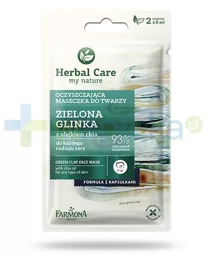 Farmona Herbal Care Glinka zielona z olejkiem chia maseczka oczyszczająca 2x 5 ml zdjęcie