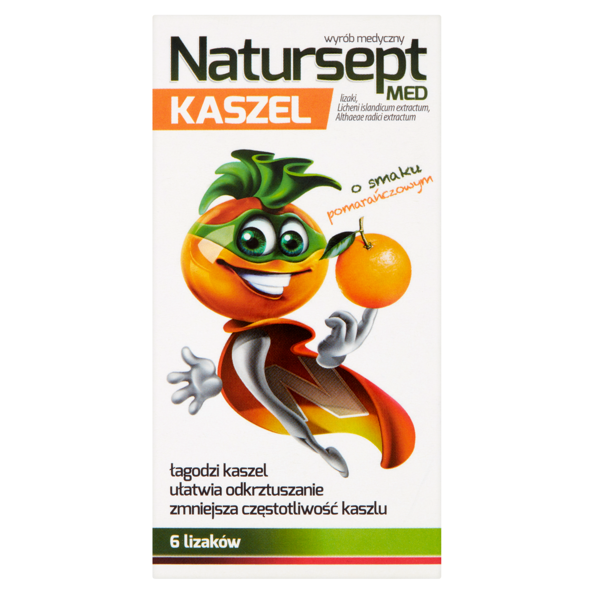 NATURSEPT MED KASZEL Lizaki o smaku pomarańczowym -  6 szt. zdjęcie