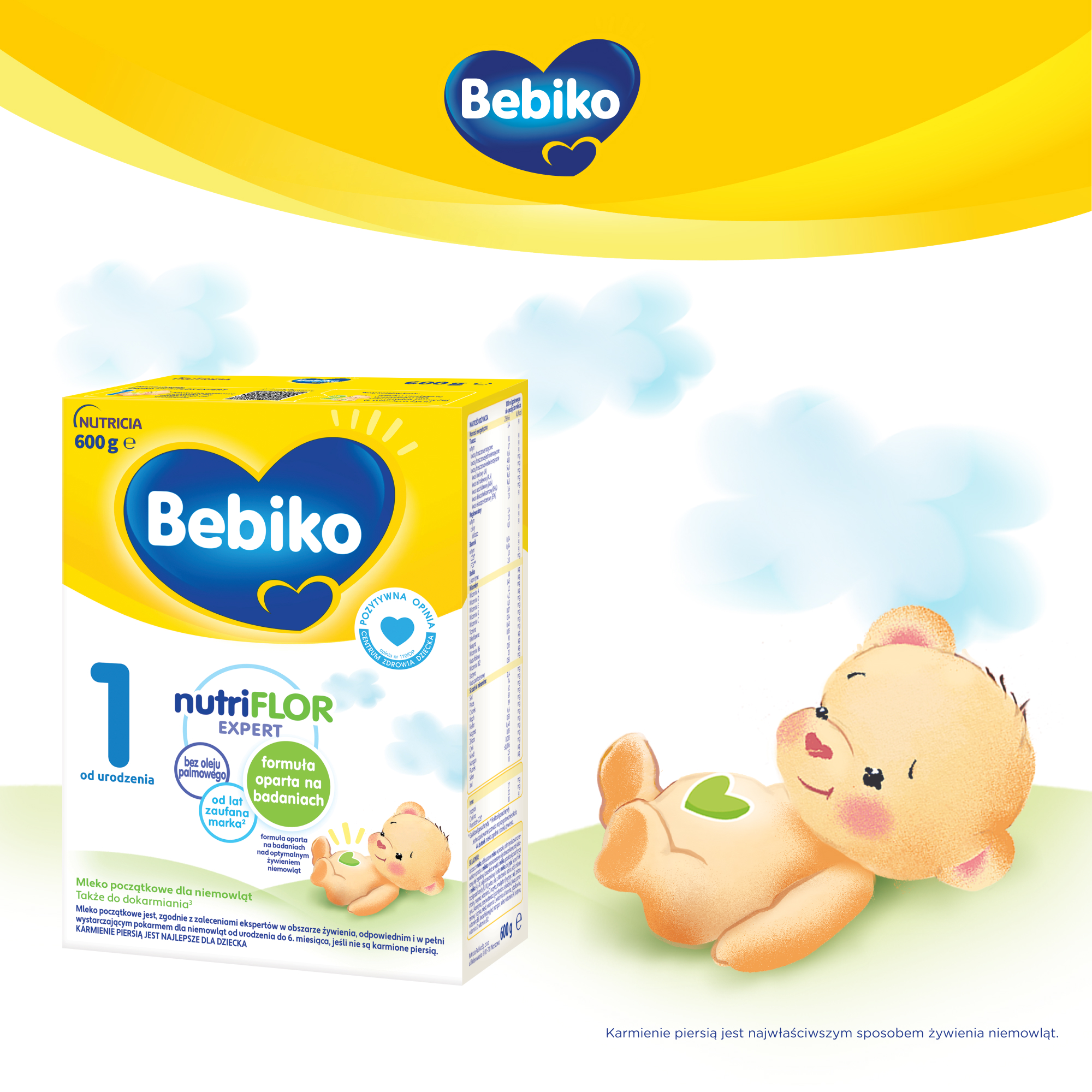 Bebiko 1 Nutriflor Expert Mleko początkowe dla niemowląt, 5 x 600 g