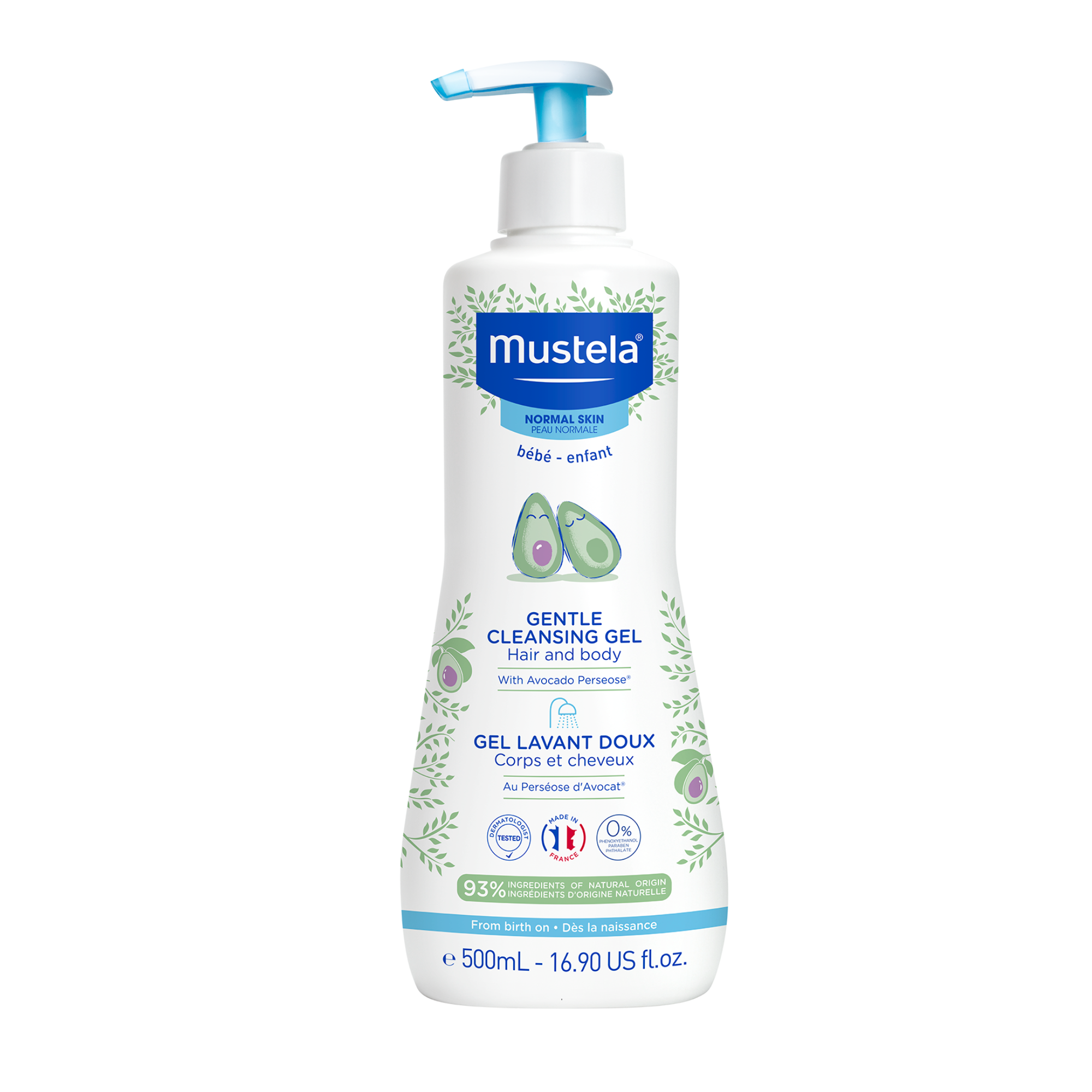 Mustela, Bebe Enfant, delikatny żel do mycia włosów i ciała, 500 ml zdjęcie