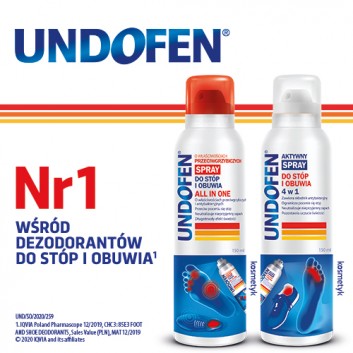 Undofen Aktywny spray 4w1 do stóp i obuwia 150 ml