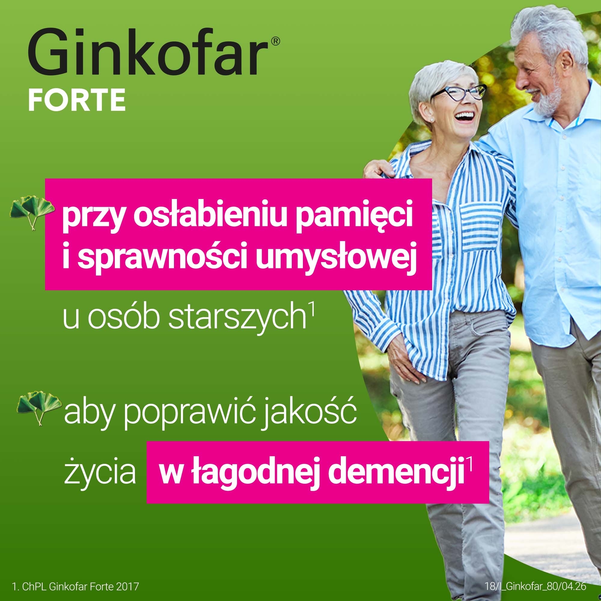 Ginkofar forte, 80 mg, tabletki powlekane, 60 sztuk