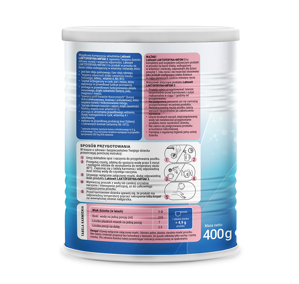 Laktowit Laktoferyna+MFGM 3, proszek, 400 g