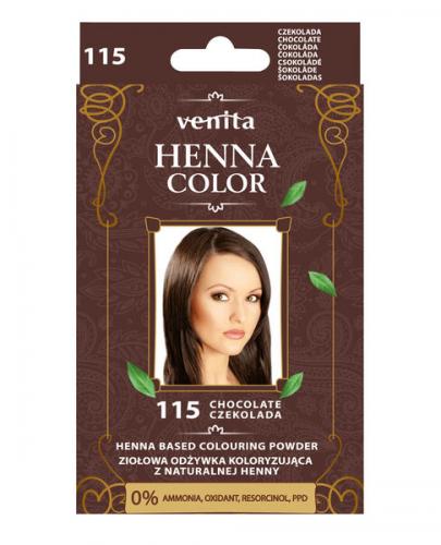 Venita Henna Color, ziołowa odżywka koloryzująca z naturalnej henny, 115 Czekolada, 25 g zdjęcie
