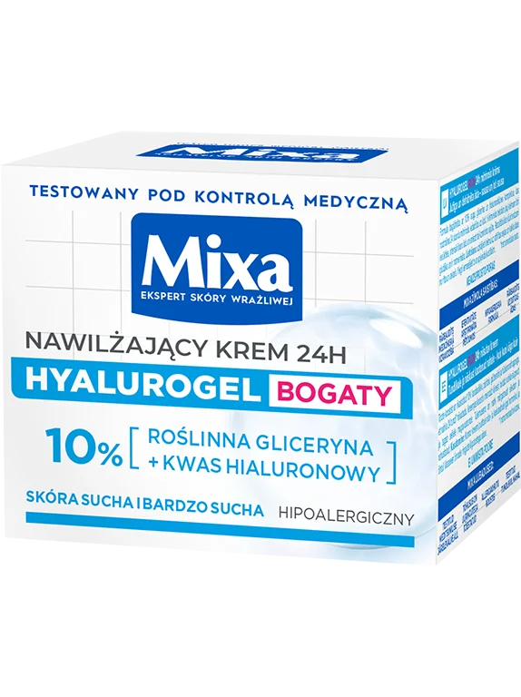 Mixa Hyalurogel Bogaty krem intensywnie nawilżający, 50 ml