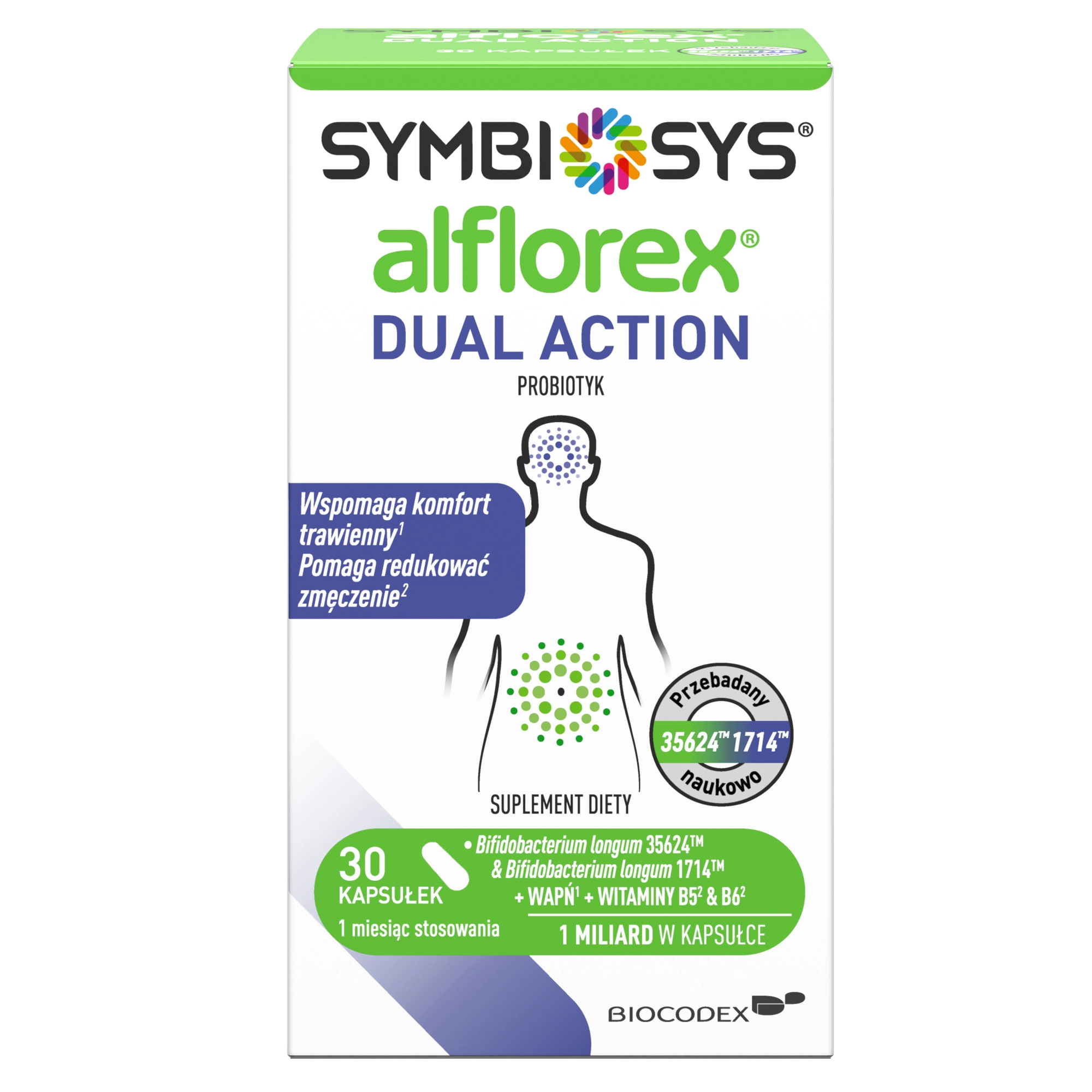 Symbiosys Alflorex Dual Action, probiotyk, kapsułki, 30 sztuk zdjęcie