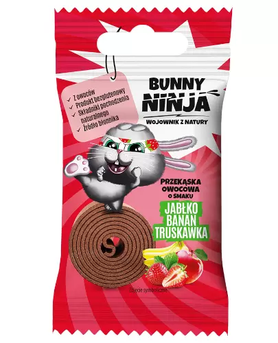 Bunny Ninja przekąska owocowa o smaku jabłko banan truskawka 15 g zdjęcie