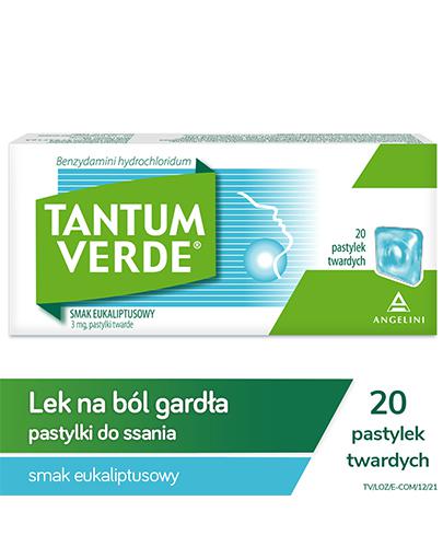 Tantum Verde 3 mg pastylki do ssania smak eukaliptusowy 20 sztuk zdjęcie