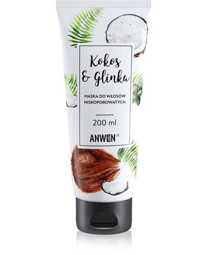 Anwen Kokos & Glinka Maska do włosów niskoporowatych - 200 ml - cena, opinie, właściwości zdjęcie