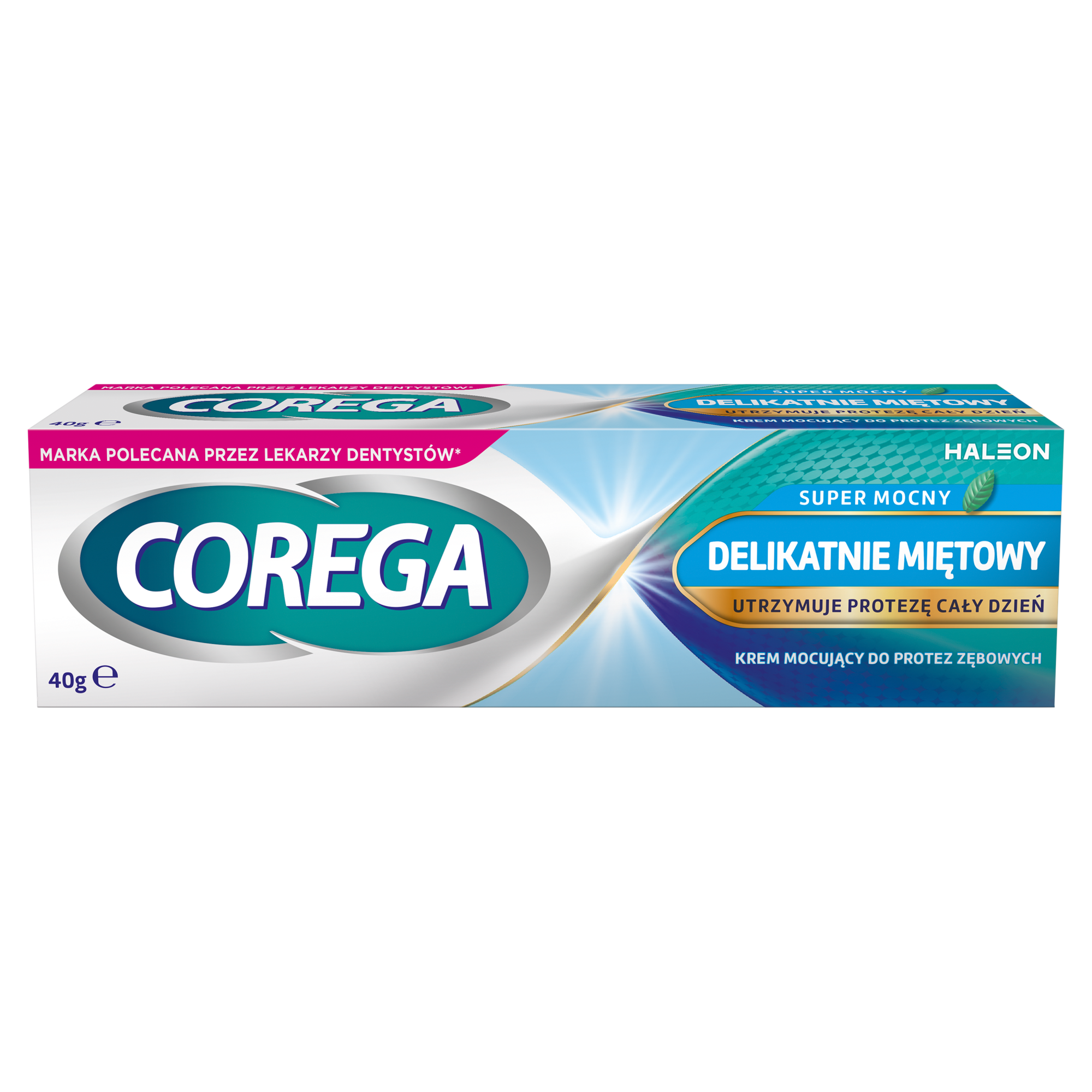 Corega Super Mocny Delikatnie Miętowy krem mocujący do protez zębowych 40 g zdjęcie