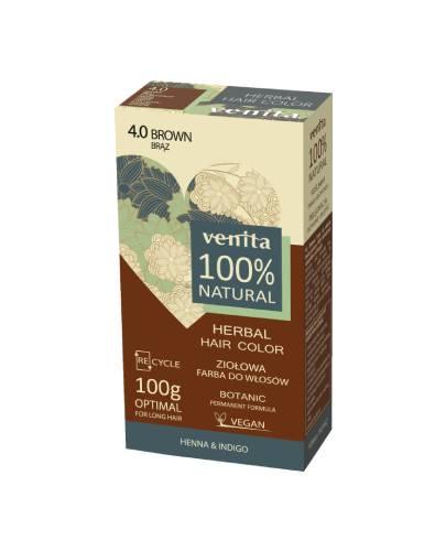 Venita Herbal Hair Color, ziołowa farba do włosów, 4.0 Brąz, 100 g zdjęcie