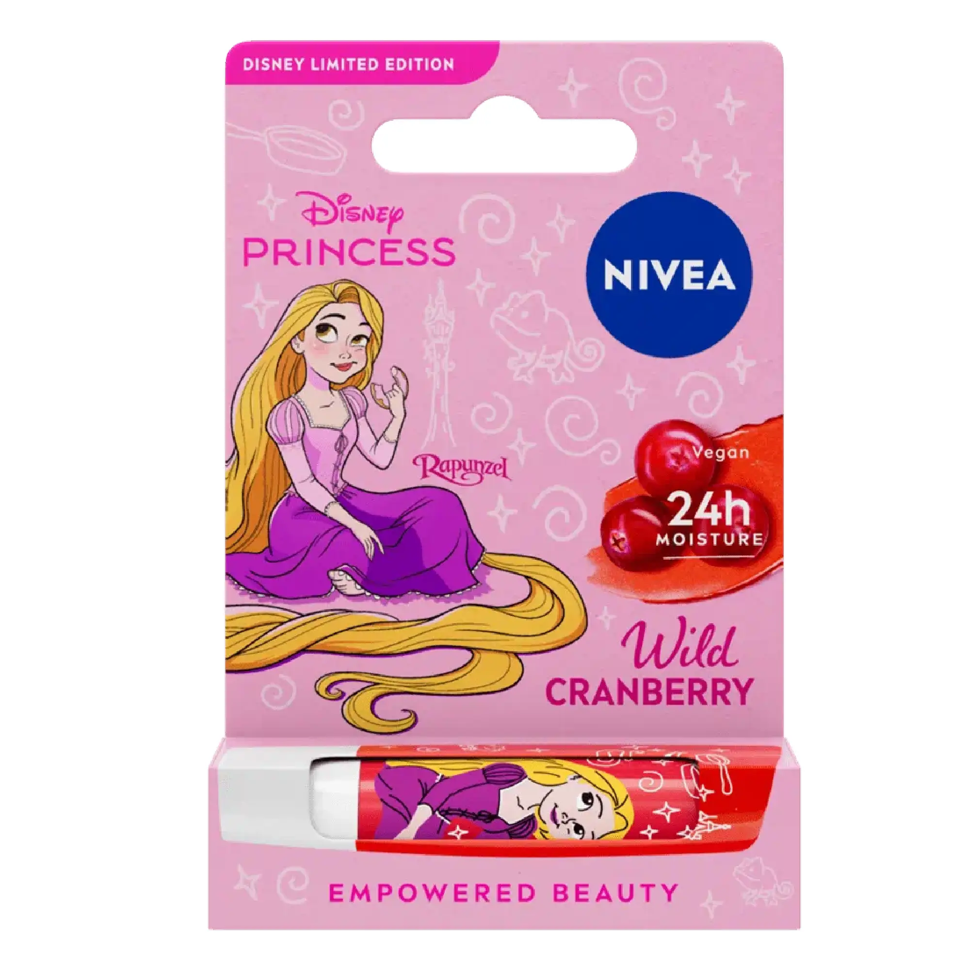 Nivea, Pielęgnująca Pomadka Cherry Cupcake - Disney Limited Edition Roszpunka, 4,8 g zdjęcie