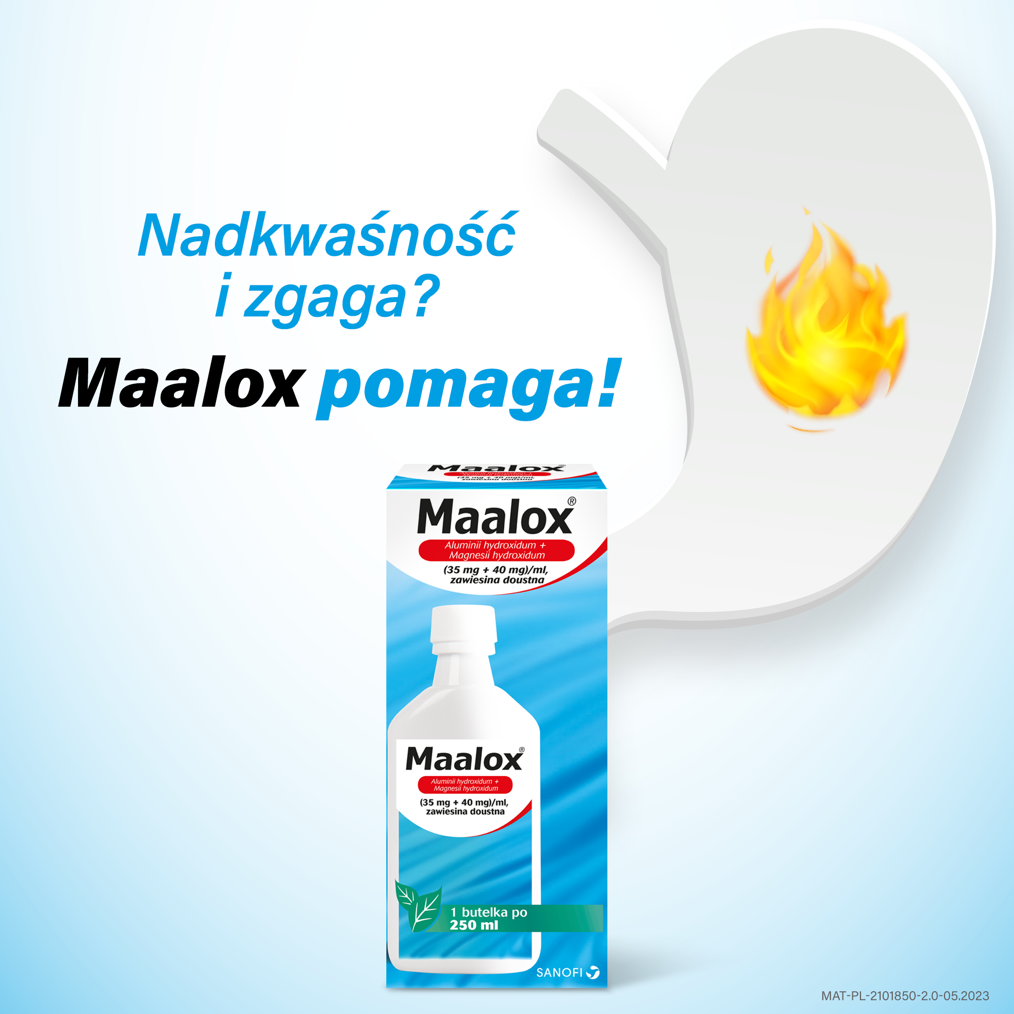Maalox (35 mg+40 mg)/ml zawiesina doustna 250 ml