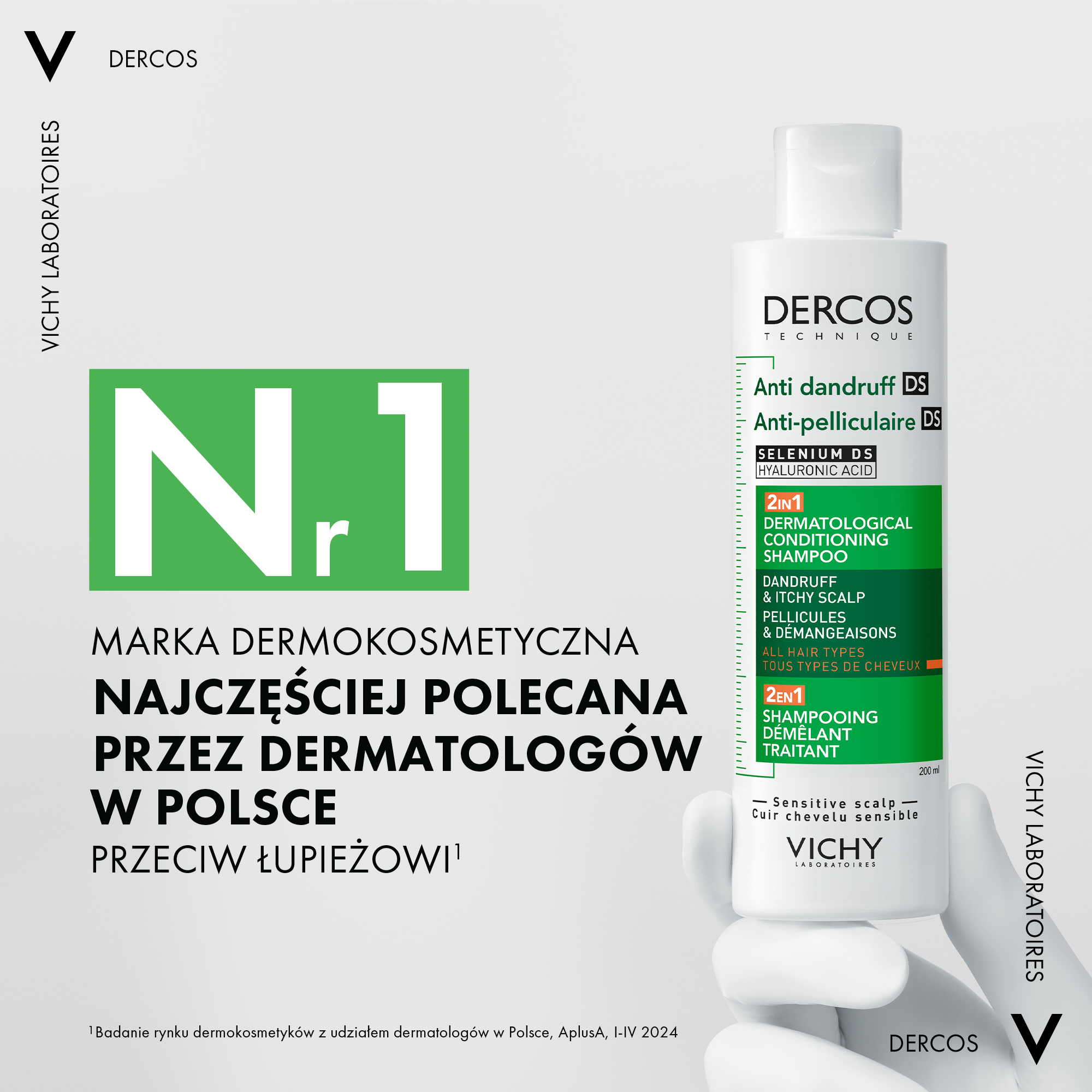 Vichy Dercos DS, Szampon przeciwłupieżowy z odżywką 2w1. 200 ml