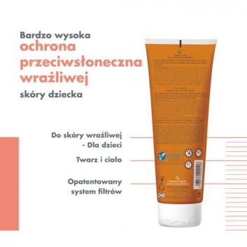 Avene Bardzo wysoka ochrona przeciwsłoneczna Mleczko dla dzieci SPF 50+, 250 ml