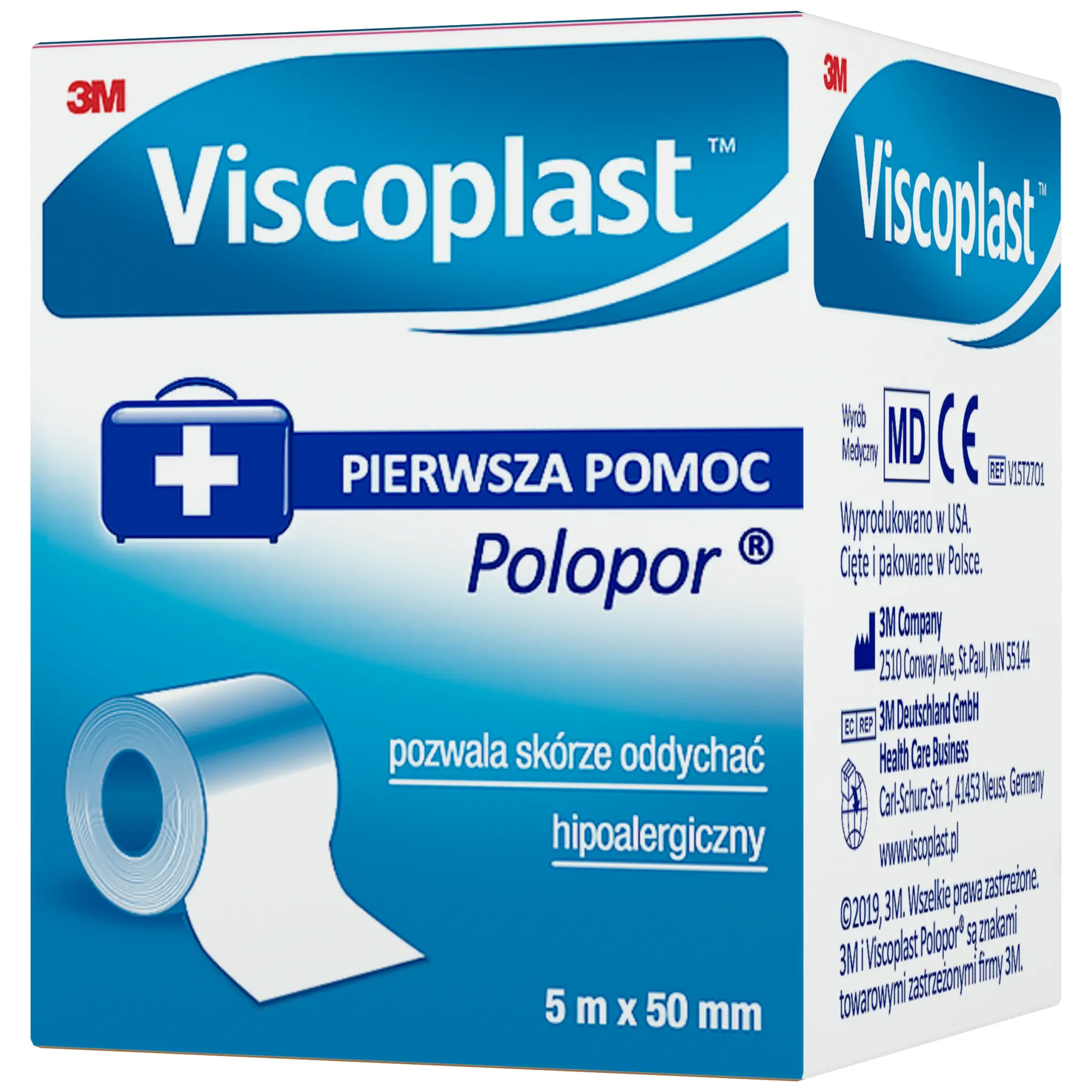 VIscoplast Pierwsza pomoc Polopor przylepiec włókninowy 5m x 50mm 1 sztuka