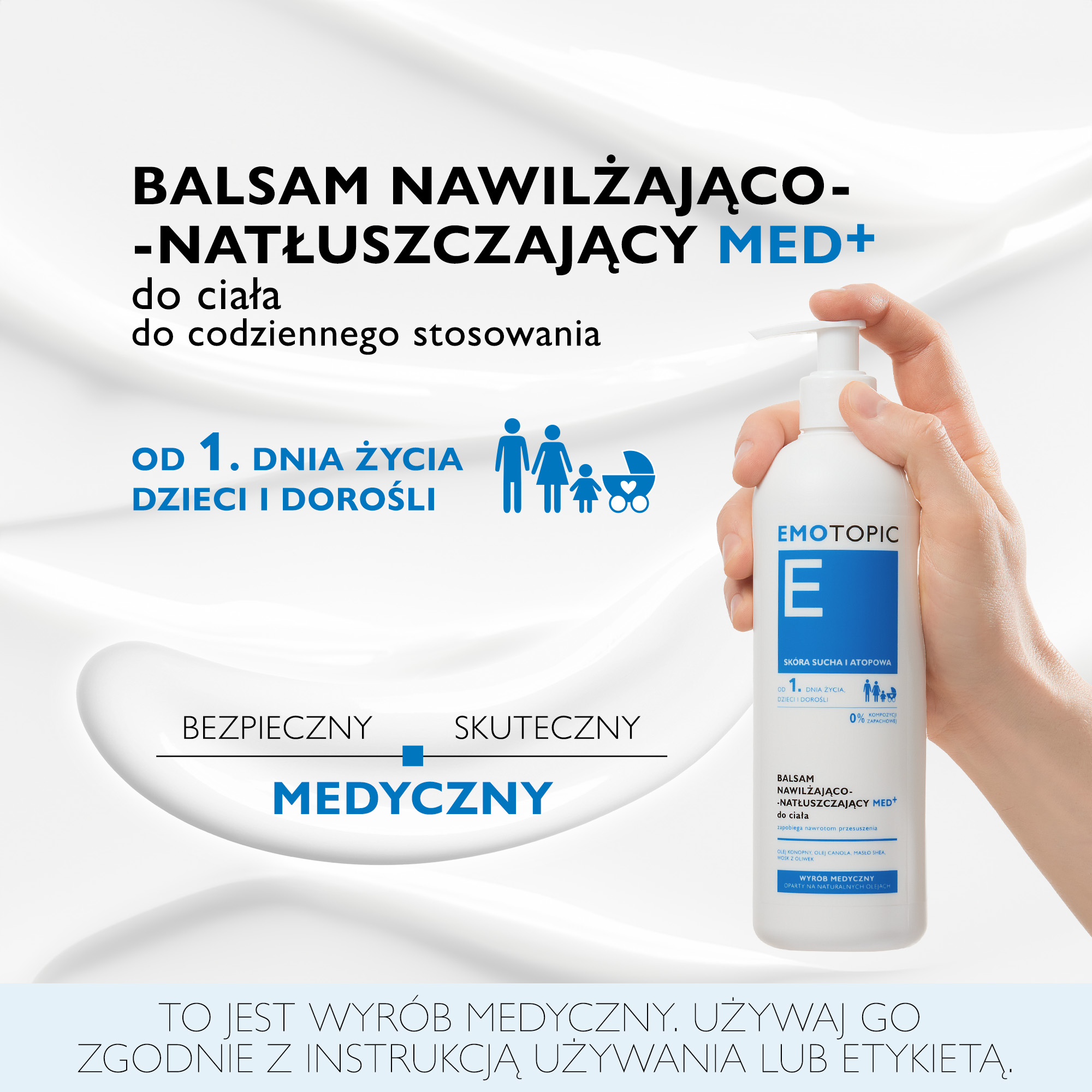 Emotopic balsam nawilżająco-natłuszczający MED+ do ciała do codziennego stosowania 190 ml