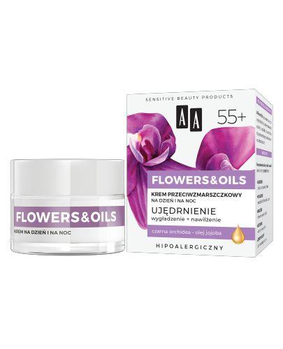 AA FLOWERS & OILS 55+ krem przeciwzmarszczkowy na dzień i na noc, 50 ml  zdjęcie