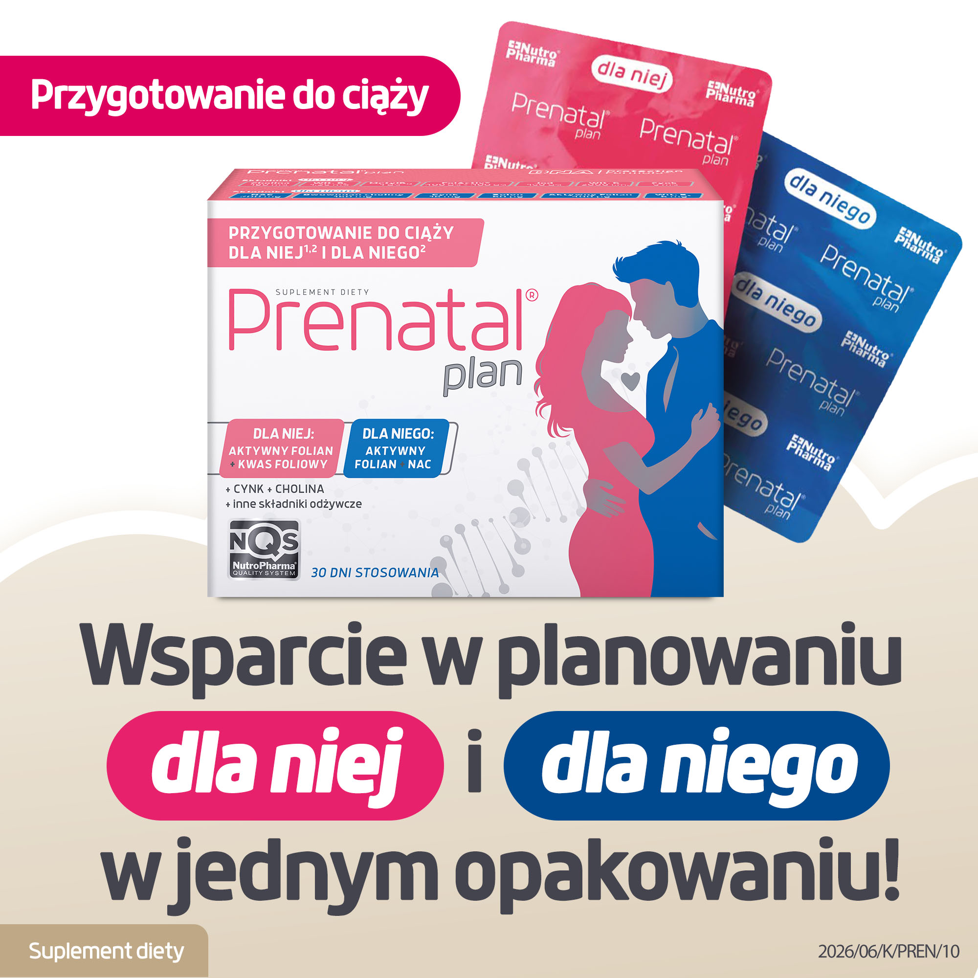 Prenatal Plan Zestaw Prenatal Primo, kapsułki, 30 sztuk + Nucleox Primo, kapsułki, 30 sztuk