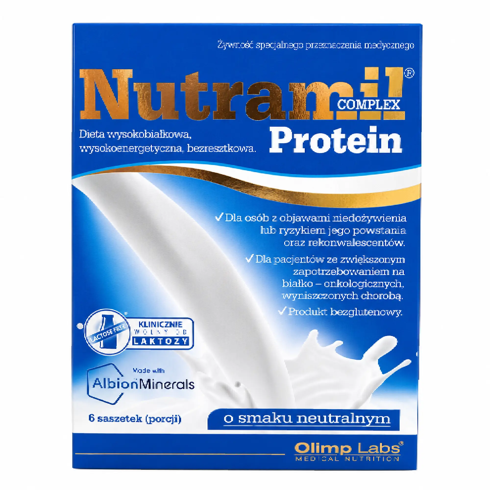 Olimp Nutramil Complex Protein, smak neutralny, 6 saszetek