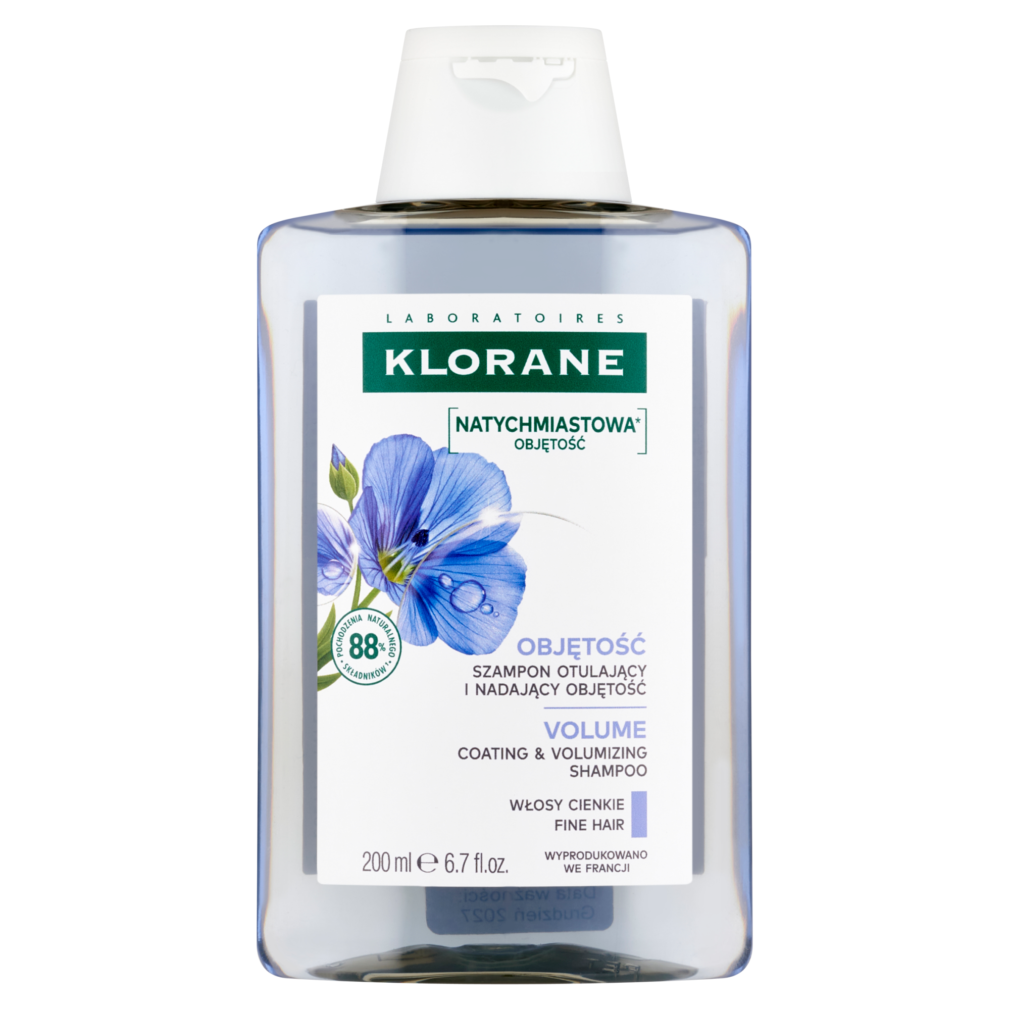 Klorane Szampon z Organicznym Lnem, 200 ml, cena, opinie, skład zdjęcie