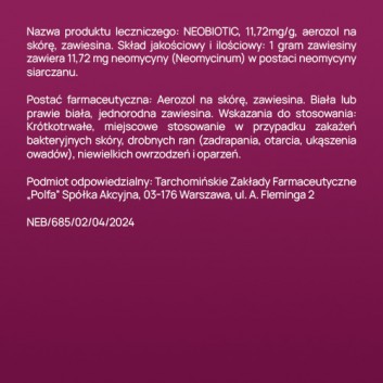 Neobiotic 11,72 mg/g aerozol na skórę 16 g