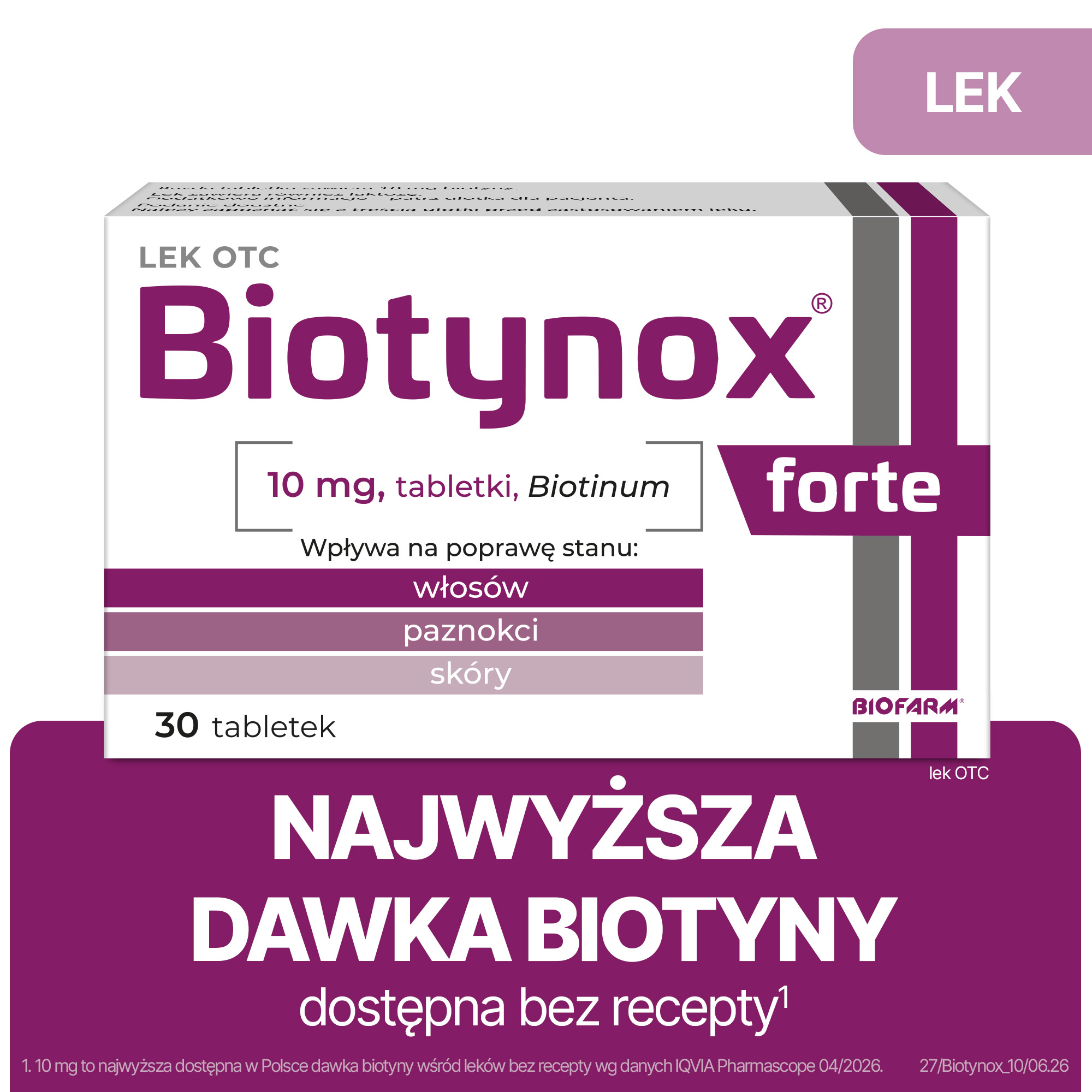 Biotynox Forte 10mg 30 tabletek