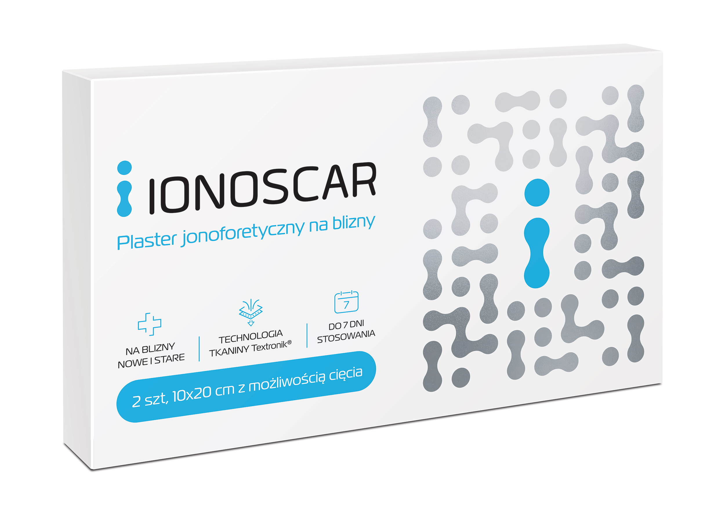Ionoscar Plaster jonoforetyczny na blizny 10x20 cm, 2 sztuki
