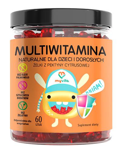 MyVita Multiwitamina Żelki naturalne dla dzieci i dorosłych, 60 szt., cena, opinie, wskazania zdjęcie
