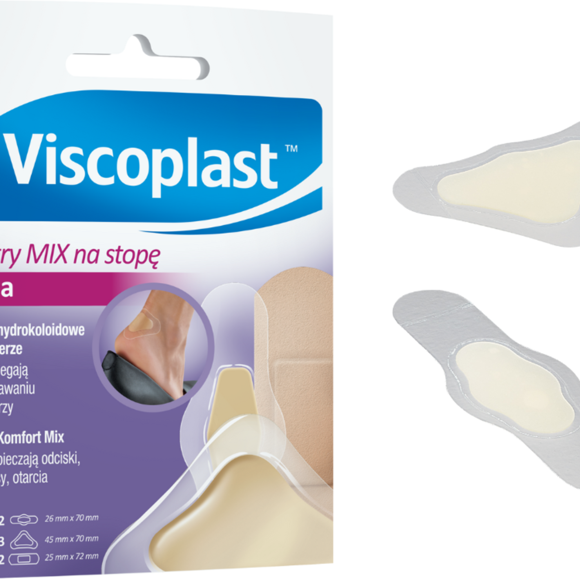 Viscoplast, Plastry MIX na stopę, 7 sztuk