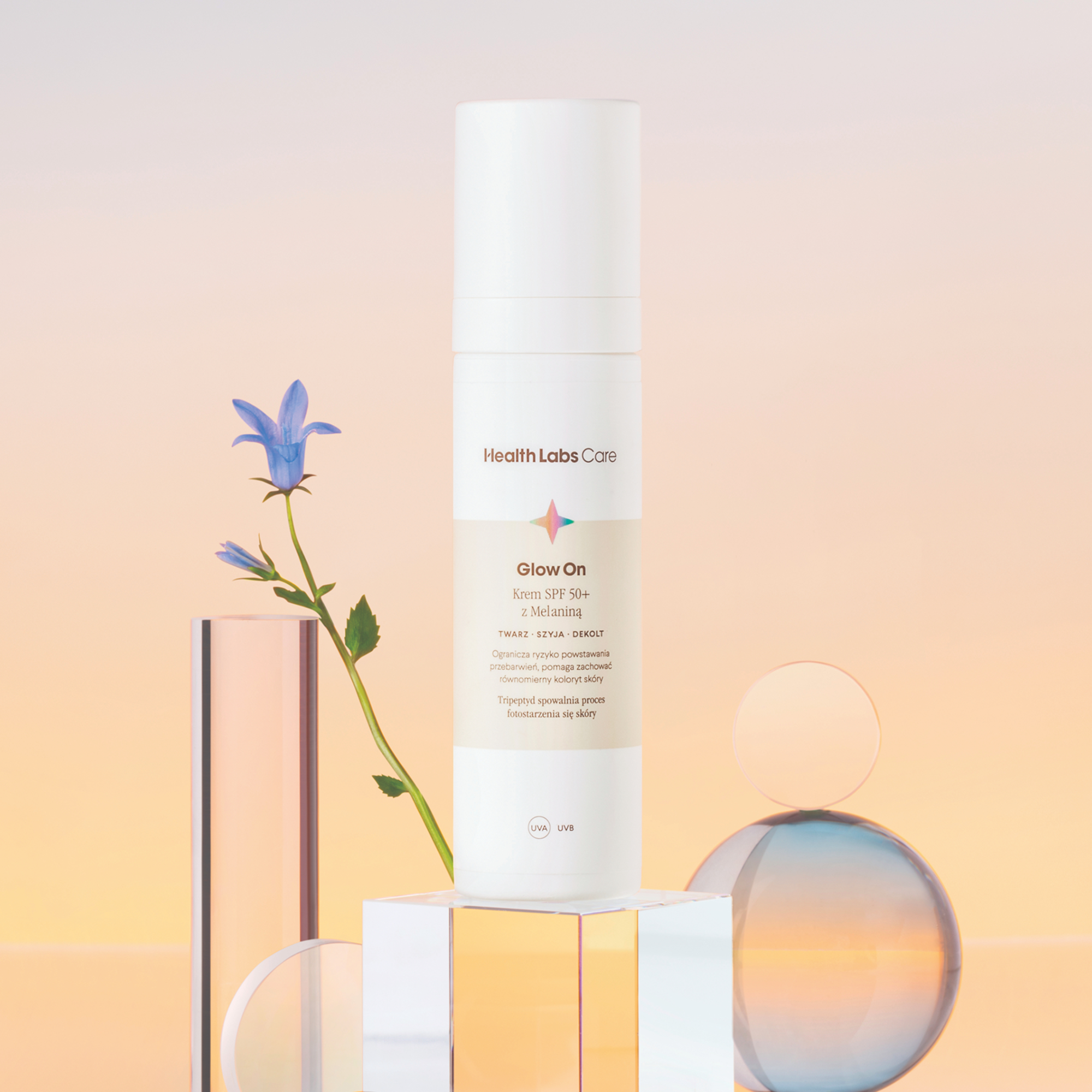Health Labs Care, Glow On Krem z melaniną SPF 50+, 50 ml