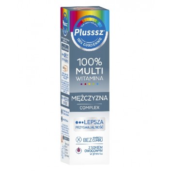 Plusssz 100% Multiwitamina Mężczyzna Complex 20 tabletek musujących