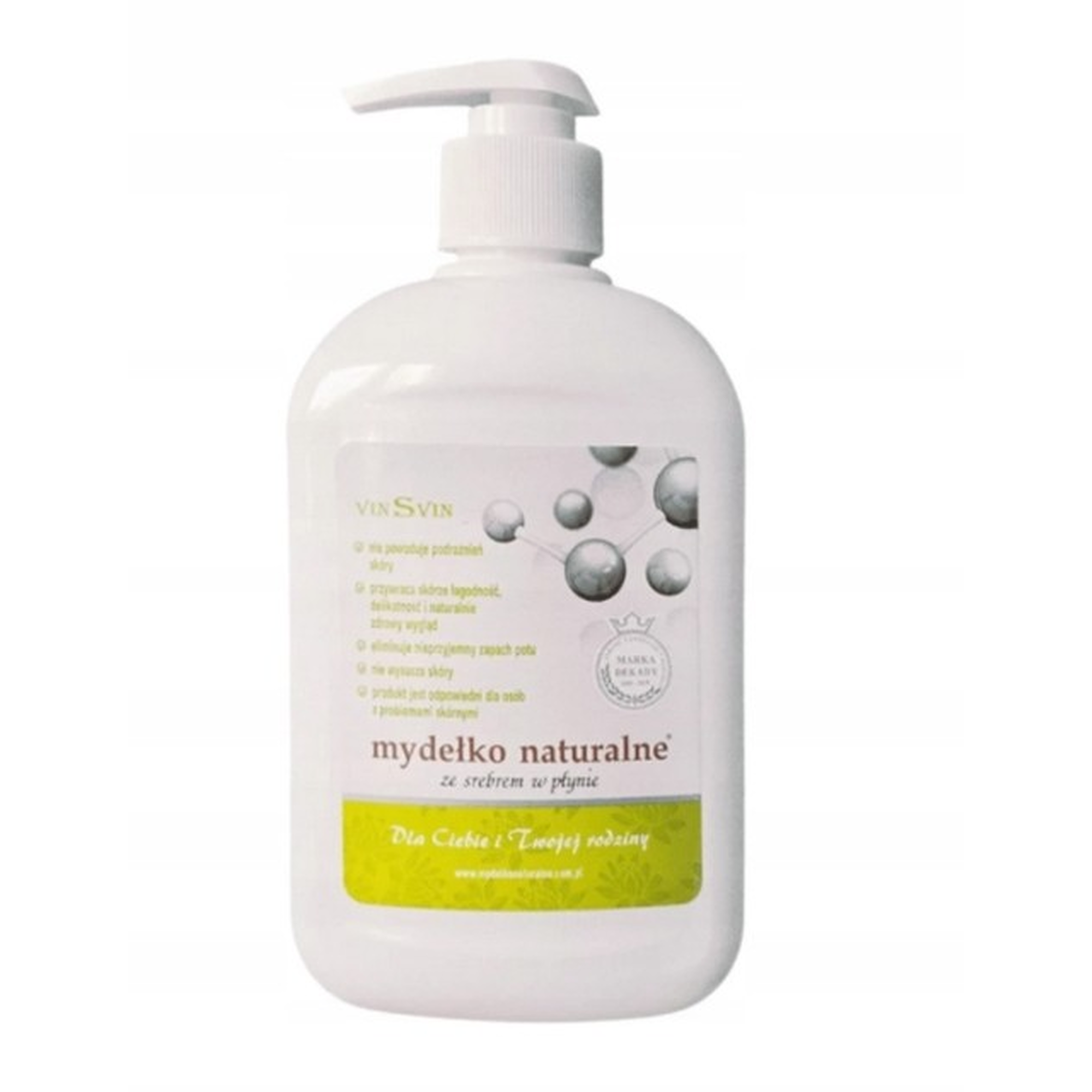 VinSvin Mydełko Naturalne ze srebrem w płynie, 500 ml zdjęcie