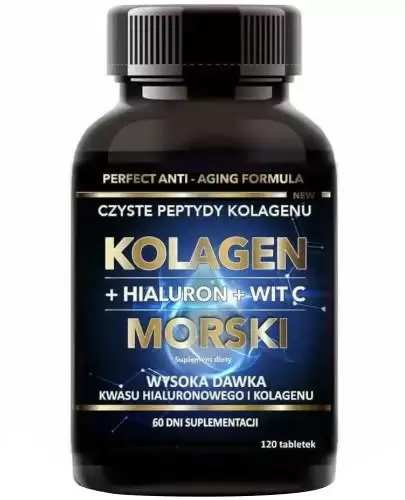 Intenson Kolagen morski + Hialuron + Wit C 120 tabletek zdjęcie