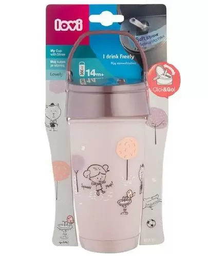 Lovi Kubek ze słomką Active Lovely Girl 14m+ 350 ml (35/355girl) zdjęcie