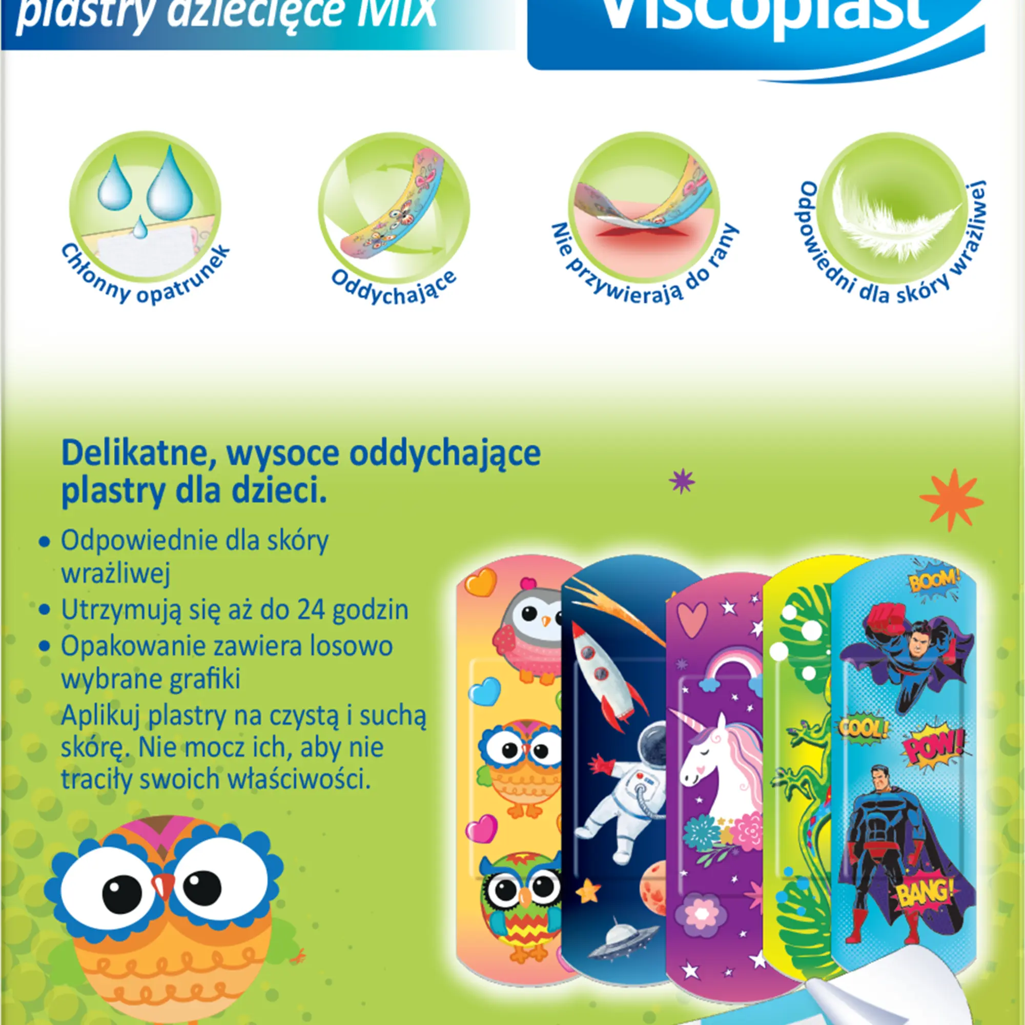 Viscoplast plastry dziecięce Mix 2 rozmiary 50 sztuk