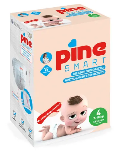 Pine Smart, inteligentne pieluchy dla dzieci, maxi 4 (7-18 kg), 5 sztuk zdjęcie