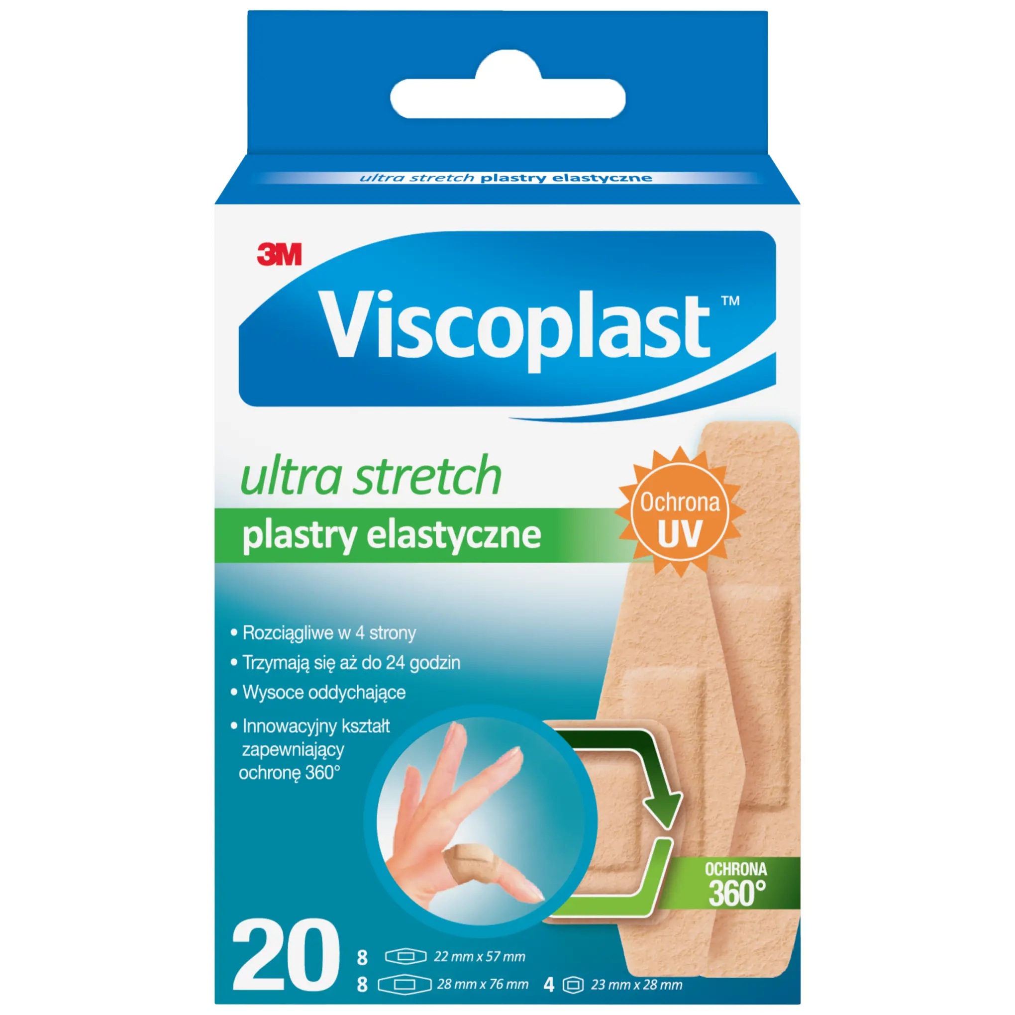 Viscoplast Ultra Stretch zestaw plastrów 3 rozmiary 20 sztuk zdjęcie