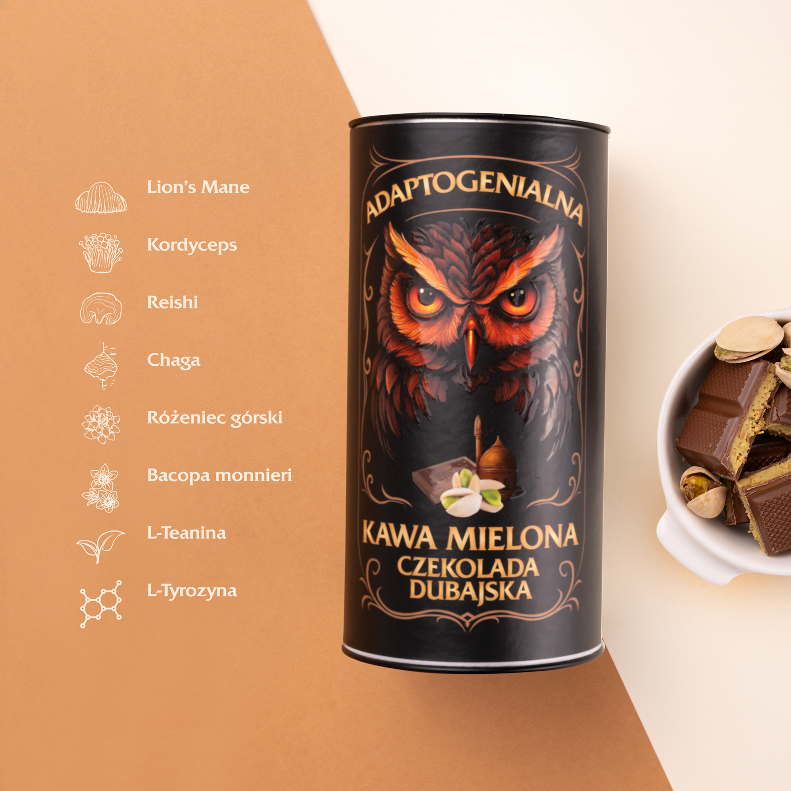 Adaptogenialna kawa mielona czekolada dubajska, 100 g