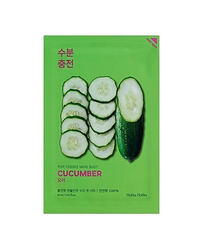 HOLIKA HOLIKA Pure Essence Mask Sheet CUCUMBER maseczka na bawełnianej płachcie - 1 szt. - koi i nawilża - cena, właściwości, opinie zdjęcie