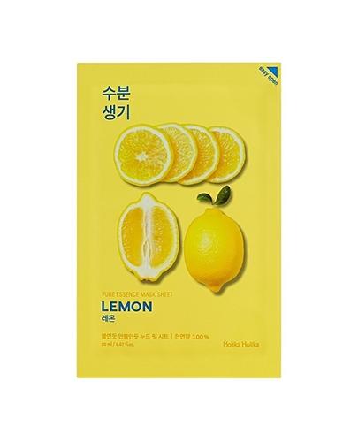 HOLIKA HOLIKA Pure Essence Mask Sheet LEMON maseczka na bawełnianej płachcie - 1 szt. - wyrównanie kolorytu - cena, właściwości, opinie zdjęcie