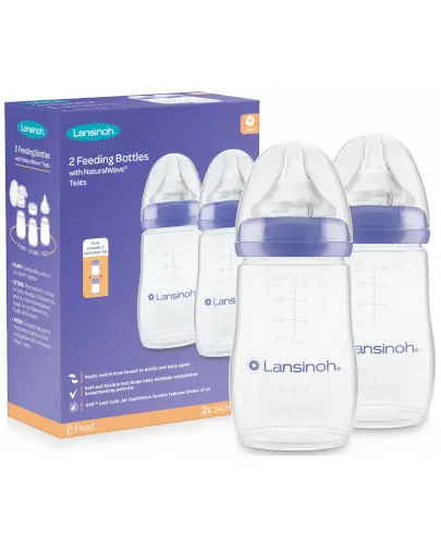 Lansinoh butelka do karmienia dla niemowląt ze smoczkiem NaturalWave 2x 240 ml zdjęcie