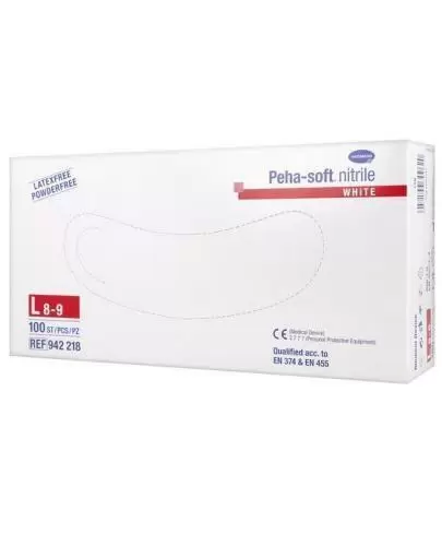 Hartmann Peha-Soft Nitrile White rękawice bezpudrowe rozmiar L 100 sztuk zdjęcie