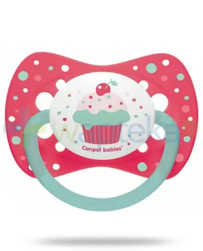 Canpol Babies smoczek silikonowy symetryczny cupcake różowy 0-6mc 1 sztuka [23/282] zdjęcie