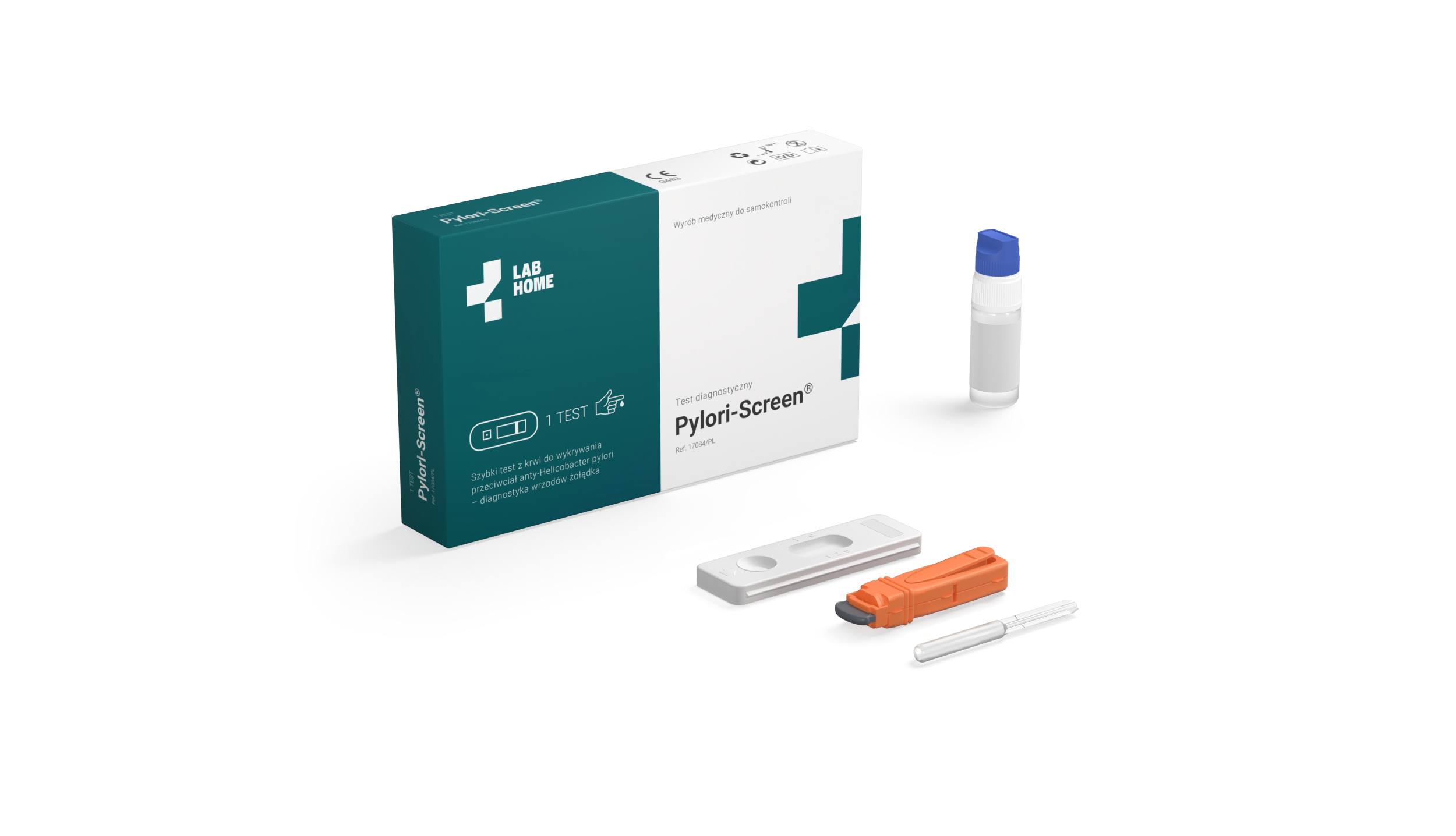 LabHome Pylori Screen test płytkowy do wykrywania Helicobacter pyroli 1 sztuka