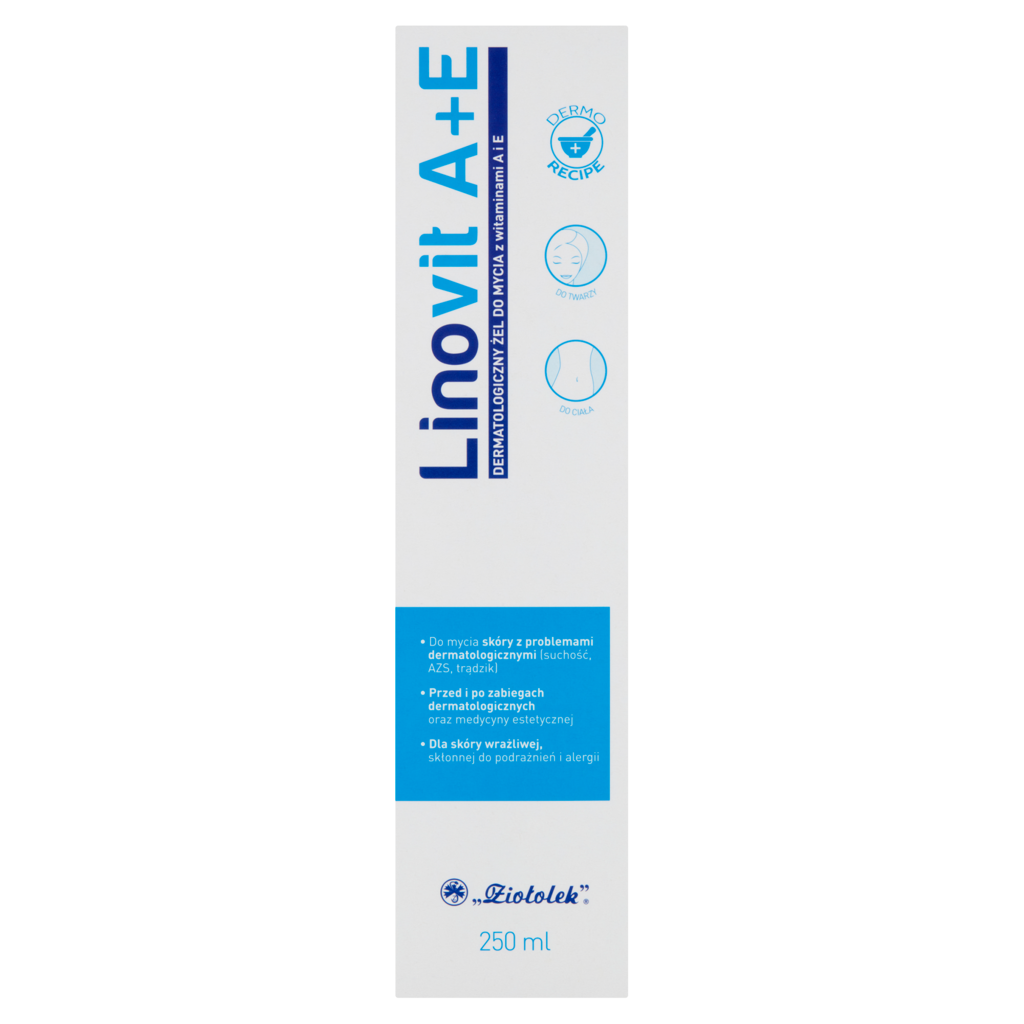 LINOVIT A+E Dermatologiczny żel do mycia z witaminami A i E - 250 ml zdjęcie