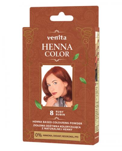 Venita Henna Color, ziołowa odżywka koloryzująca z naturalnej henny, 8 Rubin, 25 g zdjęcie