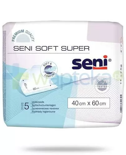 Seni Soft Super podkłady higieniczne 40cm x 60cm 5 sztuk zdjęcie